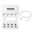 MAXDAY lādētājs AA/AAA akumulatoriem, USB-C, LED, 4 sloti, ātrā uzlāde, 704A2