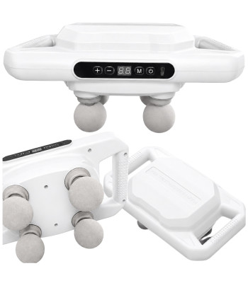 Elektriskais ķermeņa masāžas aparāts ar 4 masāžas galviņām, 20 intensitātes līmeņiem un 6 režīmiem, USB-C, 30cm x 16,5cm x 14cm