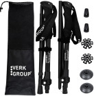 Saliekamo trekinga nūju komplekts, regulējams, melns, 35cm–137cm