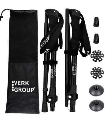 Saliekamo trekinga nūju komplekts, regulējams, melns, 35cm–137cm