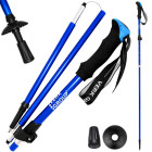 Saliekama un regulējama pārgājienu nūja, zila, 1 gab., 36,5cm–135cm