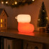 Silikona Ziemassvētku zeķes formas LED lampiņa, USB, 3 gaismas režīmi, 7 × 7 × 5 cm