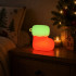 Silikona Ziemassvētku zeķes formas LED lampiņa, USB, 3 gaismas režīmi, 7 × 7 × 5 cm