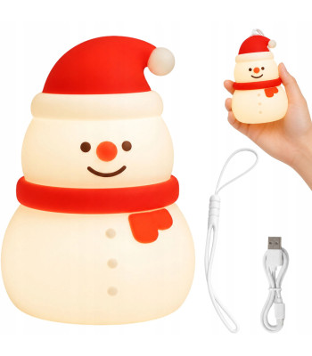 LED Ziemassvētku sniegavīra lampa, silikona, USB, 3 režīmi, piekarama, 9 × 6 cm