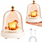 Ziemassvētku LED naktslampa ar ugunskuru zem kupola un mūziku, galda dekors, 15 × 12 cm