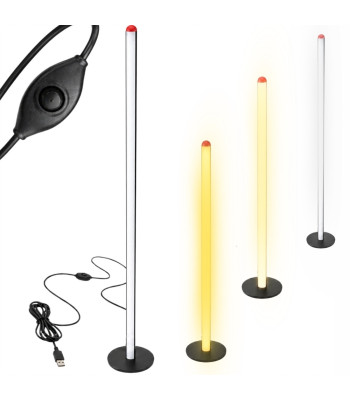 LED stāvlampa ar 3 gaismas krāsām un spilgtuma regulēšanu, melna, 100cm