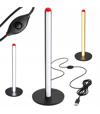 LED grīdas lampa ar 3 gaismas krāsām, USB un spilgtuma regulēšanu, 50 cm