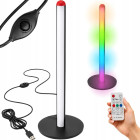 RGB LED grīdas lampa ar tālvadības pulti, melna, USB, 7 krāsas, 50 cm