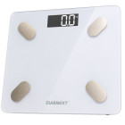 Elektroniskie vannas istabas svari, balti, stikla, ar LCD displeju, Slim Fit, 180 kg