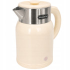 Elektriskā retro tējkanna, bēša, no nerūsējošā tērauda, bezvadu, 1500W, 1,4L