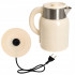 Elektriskā retro tējkanna, bēša, no nerūsējošā tērauda, bezvadu, 1500W, 1,4L