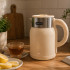 Elektriskā retro tējkanna, bēša, no nerūsējošā tērauda, bezvadu, 1500W, 1,4L