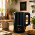 Elektriskā tējkanna, bezvadu, ar 360° grozāmu pamatni, no nerūsējošā tērauda, 1,5 l, 1500 W