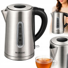 Elektriskā tējkanna no nerūsējošā tērauda, sudrabmelna, 1,7 l, 1850–2200 W