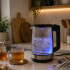 Stikla elektriskā tējkanna ar LED apgaismojumu, melna, 1500 W, 2 l