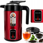 Elektriskā bezvadu tējkanna, termosa tipa, klusa, sarkana, 3,5 l, 1500 W