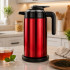 Elektriskā bezvadu tējkanna, termosa tipa, klusa, sarkana, 3,5 l, 1500 W