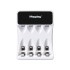 Akumulatoru lādētājs AA/AAA ar USB-C un LCD displeju, Maxday, C704Y4, 8,6 × 6,8 × 2,7 cm