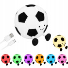 LED naktslampiņa futbola bumbas formā, silikona, RGB, skārienvadāma, ar USB-C uzlādi un taimeri