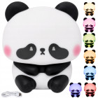 Silikona naktslampiņa bērniem, panda, LED RGB, skārienvadāma un uzlādējama, 10,5 × 10,5 × 10 cm