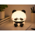Silikona naktslampiņa bērniem, panda, LED RGB, skārienvadāma un uzlādējama, 10,5 × 10,5 × 10 cm