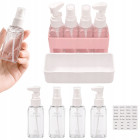 Ceļojumu pudelīšu komplekts kosmētikai ar organizatoru un uzlīmēm, 4 × 50 ml