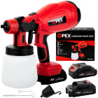 Akumulatora krāsošanas pistole OPEX TOOLS, HVLP, 800 W, 21 V, 2 akumulatori, OPX28002