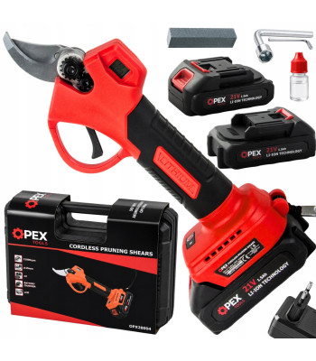 Akumulatora zaru šķēres OPEX TOOLS ar LCD displeju un bezsuku motoru, OPX28004, 21V