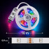RGB LED lente ar Bluetooth vadību, lietotni un tālvadības pulti, 10 m