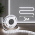 Pašlīmējoša LED lente ar slēdzi, auksti balta gaisma, USB 5 V, 3 m