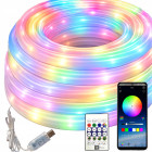 Elastīga RGBIC LED neona lente ar Bluetooth, lietotni, tālvadības pulti un USB, 360°, 5m
