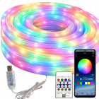 Elastīga LED neona lente ar RGBIC 360° apgaismojumu, Bluetooth, lietotni, tālvadības pulti un USB, 10 m