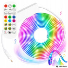 Neona LED lente RGB ar Bluetooth, lietotni un tālvadības pulti, ūdensizturīga, 5 m