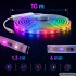 Neona LED lente ar Bluetooth, lietotni un tālvadības pulti, RGB, ūdensizturīga lietošanai telpās un ārā, 10 m