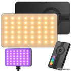 Kabatas LED RGB-W fotografēšanas lampa ar 138 LED, 2700K–6500K, 12cm x 7cm x 2cm