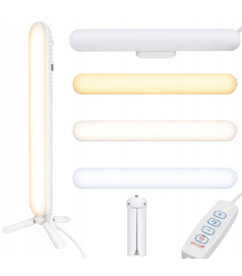 LED galda lampa grimam un filmēšanai ar 3 gaismas krāsām un regulējamu spilgtumu, 30 cm × 4 cm