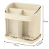 Galda piederumu žāvētājs un virtuves piederumu organizators ar notekpaplāti, bēšs, 17 × 17 × 12,5 cm