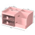 Rozā galda organizators kosmētikai un sīkumiem ar atvilktnēm, 23 × 15 × 11 cm