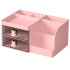 Rozā galda organizators kosmētikai un sīkumiem ar atvilktnēm, 23 × 15 × 11 cm