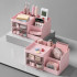 Rozā galda organizators kosmētikai un sīkumiem ar atvilktnēm, 23 × 15 × 11 cm