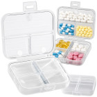 Zāļu un tablešu organizators ar 7 nodalījumiem, ceļojumu futrālis, 11cm x 7cm x 3,5cm