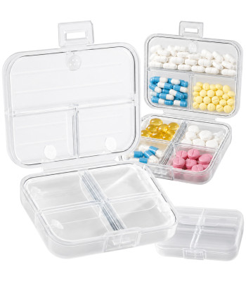 Zāļu un tablešu organizators ar 7 nodalījumiem, ceļojumu futrālis, 11cm x 7cm x 3,5cm