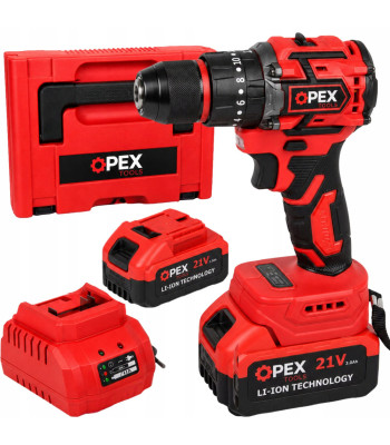 Akumulatora urbjmašīna-skrūvgriezis ar 2 akumulatoriem un koferi, OPEX TOOLS OPX28037