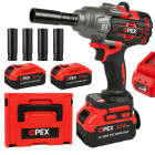 Akumulatora triecienuzgriežņu atslēga OPEX TOOLS OPX28039, 21V, 1000 Nm, 2 × 3.0 Ah