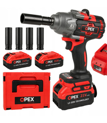 Akumulatora triecienuzgriežņu atslēga OPEX TOOLS OPX28039, 21V, 1000 Nm, 2 × 3.0 Ah