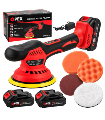 Akumulatora automobiļu pulētājs ar piederumiem un regulējamu ātrumu, OPEX TOOLS OPX28031, 150 mm