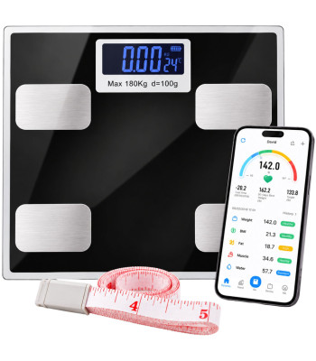 Elektroniskie vannasistabas svari ar ķermeņa sastāva analīzi, Bluetooth un lietotni, 180 kg