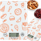 Elektroniskie virtuves svari ar stikla virsmu, skārienvadību, TARA funkciju un LCD displeju, 5 kg, 1 g, 15 × 21,5 cm