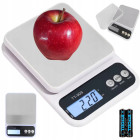 Elektroniskie virtuves svari ar bļodu, balti, ar tarēšanas funkciju, 5kg, 1g