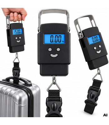 Digitālie bagāžas svari ar āķi, makšķerēšanas svari, LCD, TARE, LOCK, 50 kg, 10 g